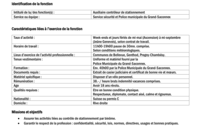 Offre d’emploi à la commune de Bellevue