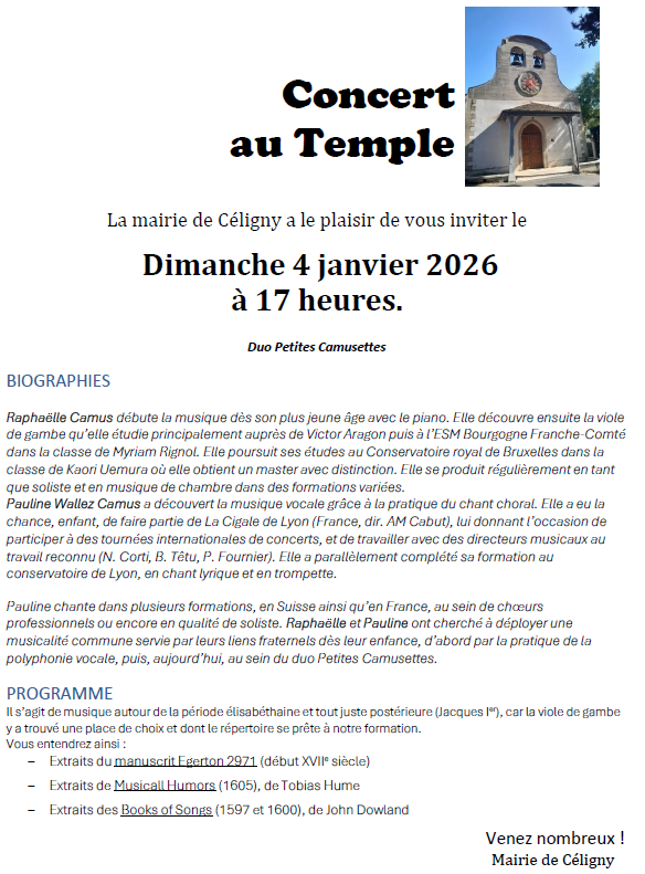 Concert au temple